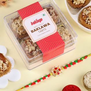 Enamel Designer Rakhi With Baklawa Tarts