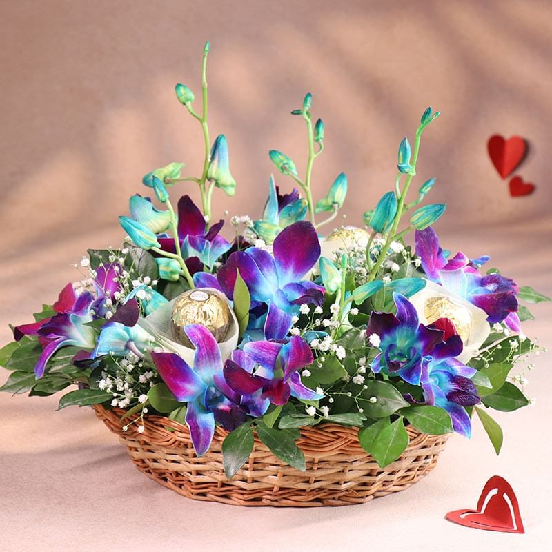 Enchanted Twilight Orchid Basket