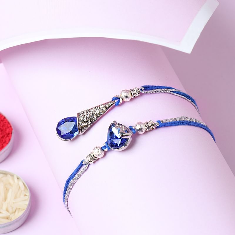 Order Enchanting Blue Bhaiya bhabhi Rakhi Online In India