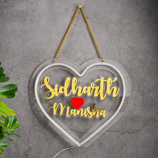 Enchanting Couple Neon Heart: Best Anniversary Gift