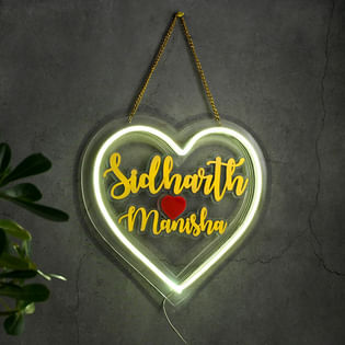 Enchanting Couple Neon Heart: Best Anniversary Gift