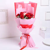 Pink N Red Roses Flower Bouquet Online Delivery