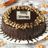 Choco Walnut Christmas Cake - Zoom View