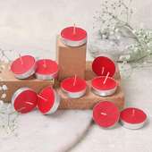 Side View of English Rose Candles