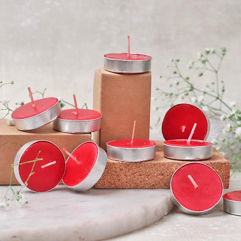 Front View of English Rose Candles