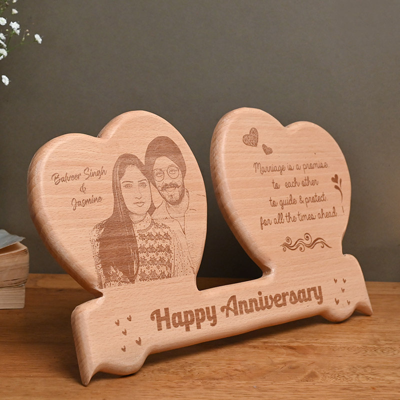 Customized Engraved Plate - Best Anniversary Gift- side view