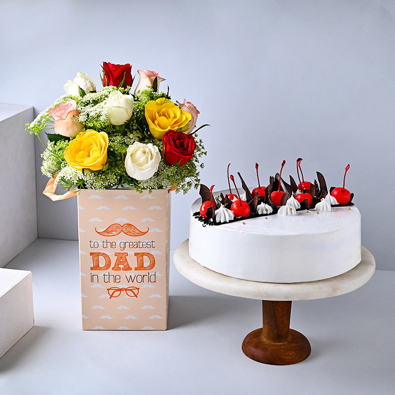 Enthralling Floral N Chocolates Duo For Dad