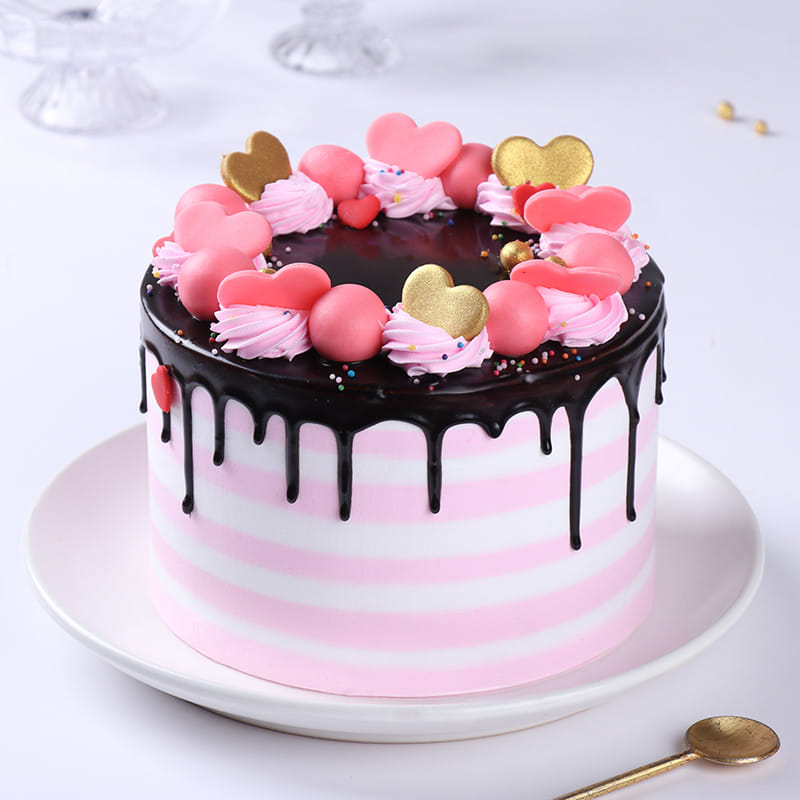 Side View of Enticing Dripping Cake
