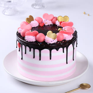 Side View of Enticing Dripping Cake
