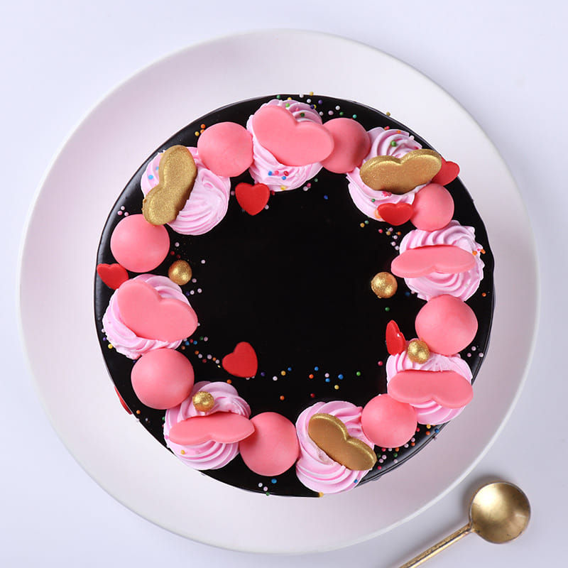 Top View of Enticing Dripping Cake