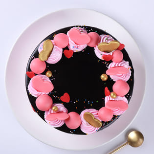 Top View of Enticing Dripping Cake