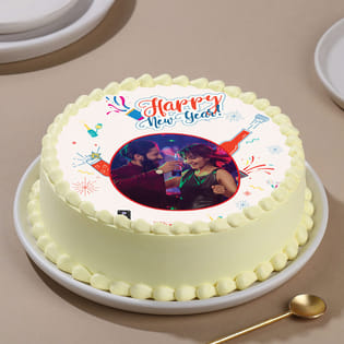 Enticing New Year Photo Cake