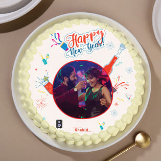 Enticing New Year Photo Cake