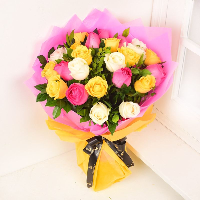 Trio Mixed Color Roses