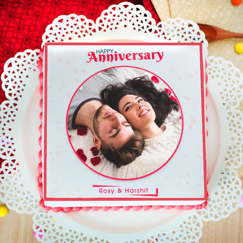Marriage Anniversary Photo Cake