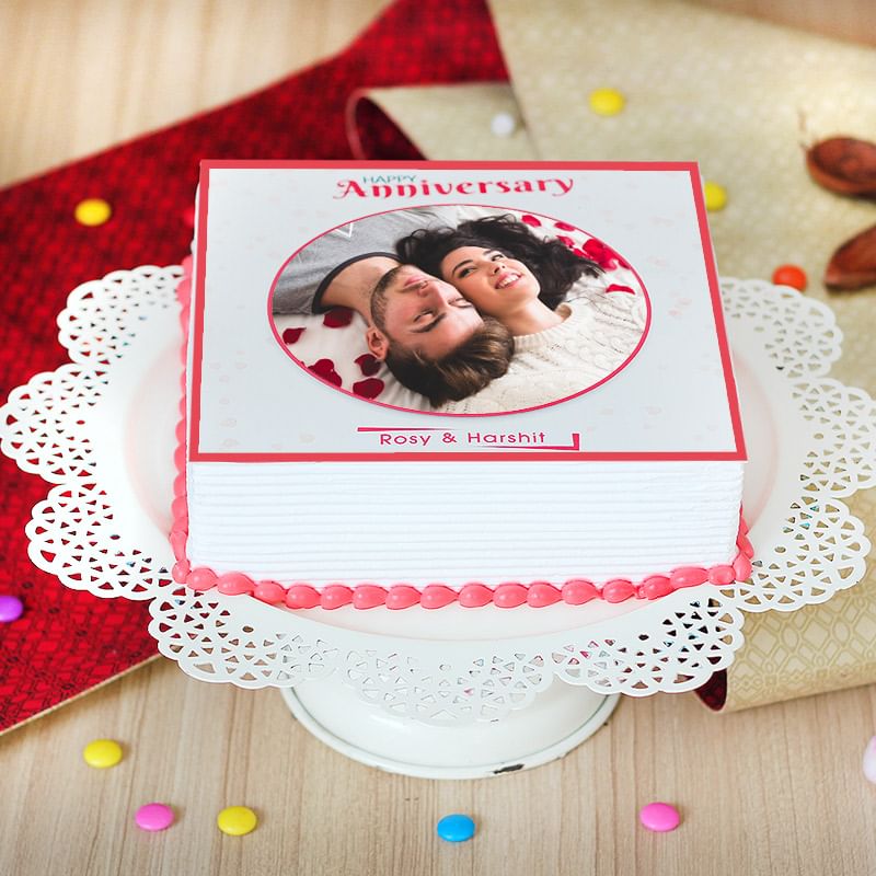 Marriage Anniversary Photo Cake - Zoom View