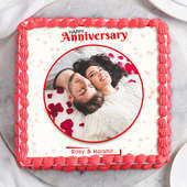 Marriage Anniversary Photo Cake - Zoom View