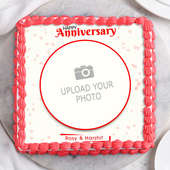 Marriage Anniversary Photo Cake - Top View