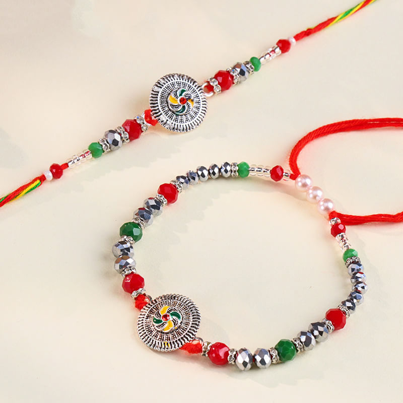 Eternal Bond Beaded Rakhi Set