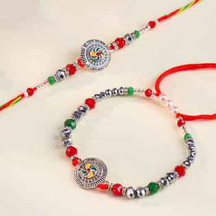 Eternal Bond Beaded Rakhi Set
