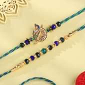 Eternal Bond Peacock Rakhi Duo