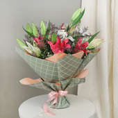 Eternal Love Premium Bouquet Mixed Lilies Flower Online