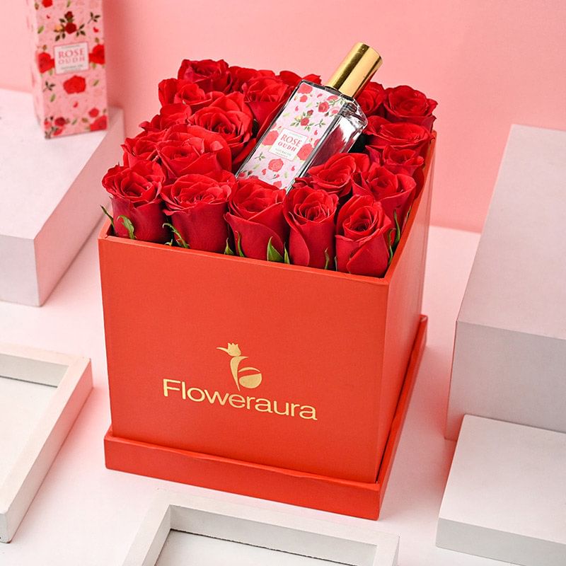Eternally True Love Box: Buy Flowers Online by Floweraura
