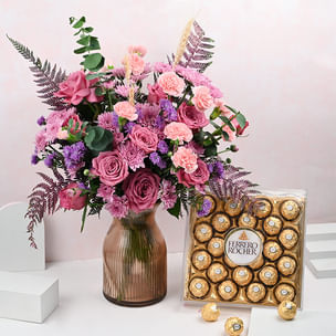 Ethereal Blooms Of Love N Sweetness - Flowers and Chocolates