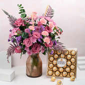 Ethereal Blooms Of Love N Sweetness - Flowers and Chocolates