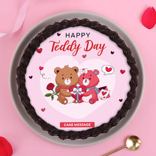 Happy Teddy Day Chocolate Cake