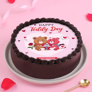 Happy Teddy Day Chocolate Cake