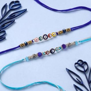 Evil Eye Beaded Rakhi set of 2
