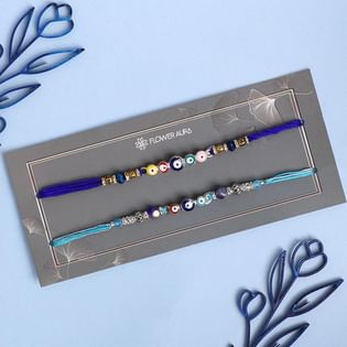 Evil Eye Beaded Rakhi Duo