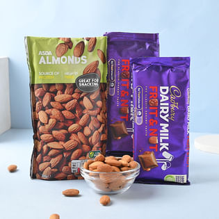 Evil Eye Beads Rakhi With Almonds N Chocolate