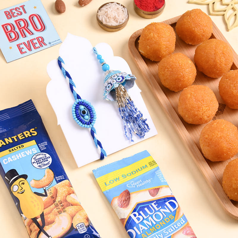 Evil Eye Bhai Bhabhi Rakhis With Festive Treats