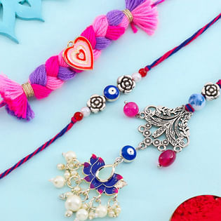 Evil Eye Bhaiya Bhabhi Rakhi N Braided Rakhi Combo