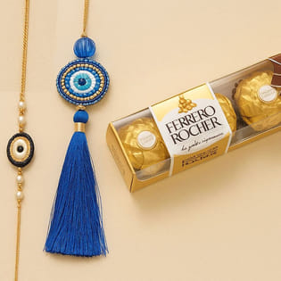 Evil Eye Bhaiya Bhabhi Rakhi With Chocolates