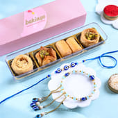Evil Eye Bhaiya Bhabhi Rakhis With Baklava