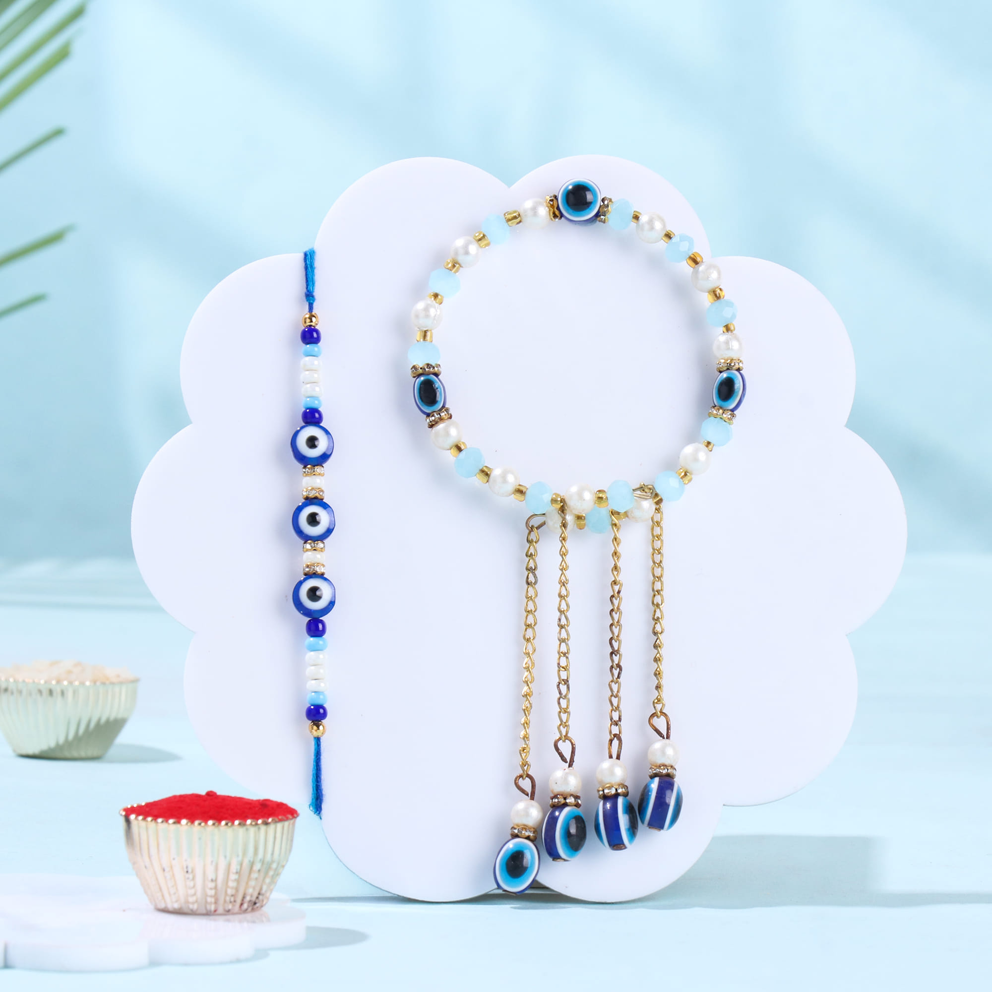 Evil Eye Bhaiya Bhabhi Rakhis With Chocolates