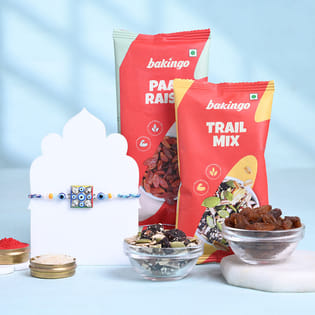 Evil Eye Designer Rakhi With Trail Mix N Raisins