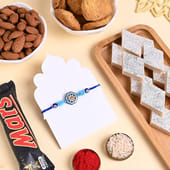 Evil Eye Enamel Rakhi N Treats Hamper