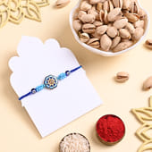 Evil Eye Enamel Rakhi With Pistachios