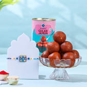 Evil Eye Geometric Rakhi With Gulab Jamun