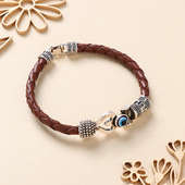 Evil Eye Om Leather Bracelet Rakhi