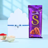 Evil Eye Pearl Rakhi With Silk Chocolate
