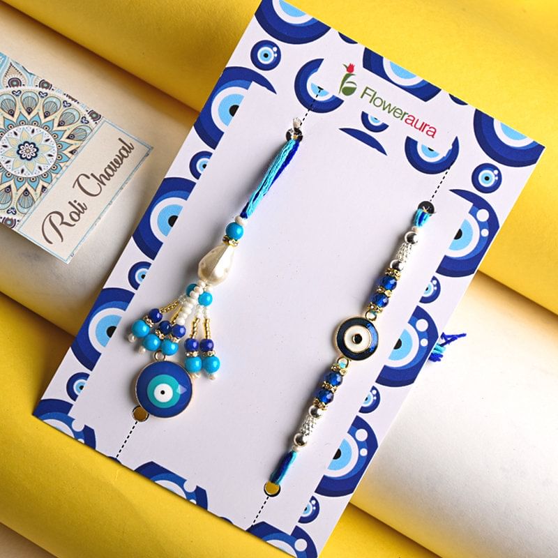 Close view of Good Luck Rakhis for Bhaiya bhabhi