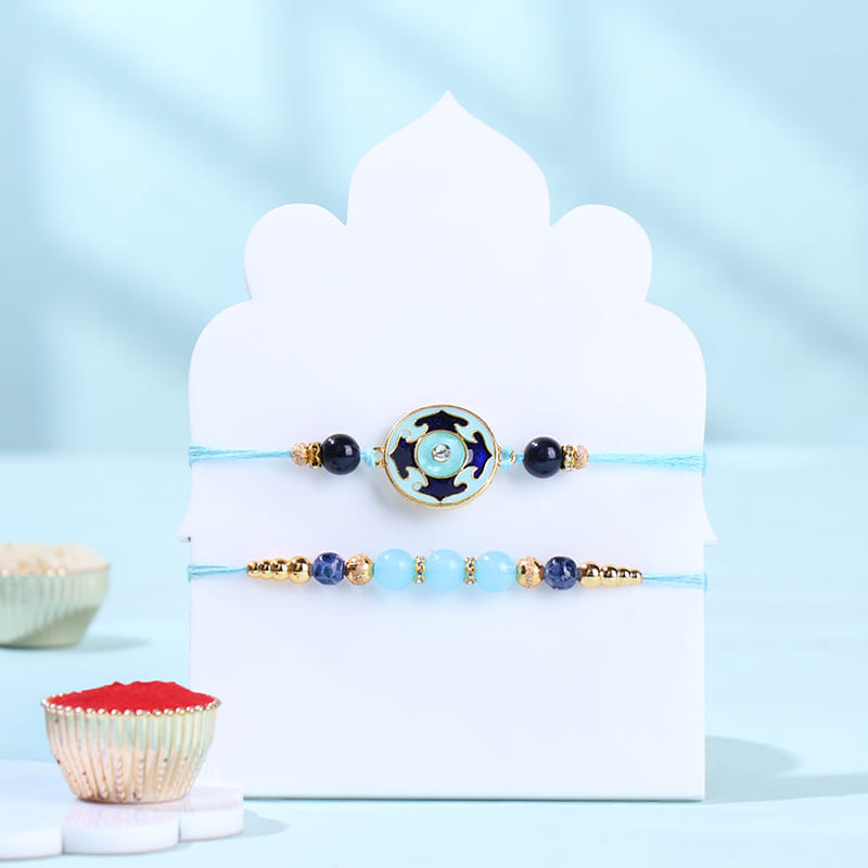 Evil Eye Rakhi Duo With Almonds N Trail Mix