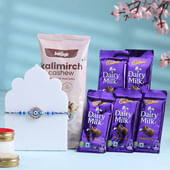 Evil Eye Rakhi With Cashews N Choco Bars