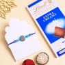 Blue Evil Eye Rakhi With Chocolate