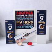 Evil Eye Rakhi With Printed Frame N Chocolate Duo